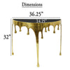 Capri Console Table | Melting Drip Design | Black Glass Top | Gold By The Urban Port UPT-332447