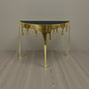 Capri Console Table | Melting Drip Design | Black Glass Top | Gold By The Urban Port UPT-332447
