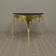Capri Console Table | Melting Drip Design | Black Glass Top | Gold By The Urban Port UPT-332447