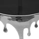 Capri Console Table | Melting Drip Design | Black Glass Top | Silver By The Urban Port UPT-332448