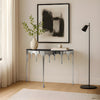 Capri Console Table | Melting Drip Design | Black Glass Top | Silver By The Urban Port