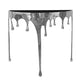 Capri Console Table | Melting Drip Design | Black Glass Top | Silver By The Urban Port UPT-332448