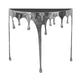 Capri Console Table | Melting Drip Design | Black Glass Top | Silver By The Urban Port UPT-332448