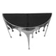 Capri Console Table | Melting Drip Design | Black Glass Top | Silver By The Urban Port UPT-332448