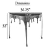 Capri Console Table | Melting Drip Design | Black Glass Top | Silver By The Urban Port UPT-332448