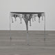 Capri Console Table | Melting Drip Design | Black Glass Top | Silver By The Urban Port UPT-332448
