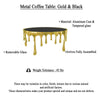 Capri Coffee Table | 36 Inch Round Glass Top | Melting Drip Design | Antique Gold By The Urban Port UPT-332449