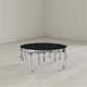 Capri Coffee Table | 36 Inch Round Glass Top | Melting Drip Design | Silver By The Urban Port UPT-332450