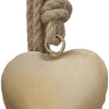 Zema 6 Heart Shape Iron Bells on 35 Inch Jute Hanging Rope Antique Gold Wall Decor - By The Urban Port UPT-332560