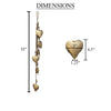Zema 6 Heart Shape Iron Bells on 35 Inch Jute Hanging Rope Antique Gold Wall Decor - By The Urban Port UPT-332560