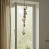 Zema 6 Heart Shape Iron Bells on 35 Inch Jute Hanging Rope Antique Gold Wall Decor - By The Urban Port UPT-332560