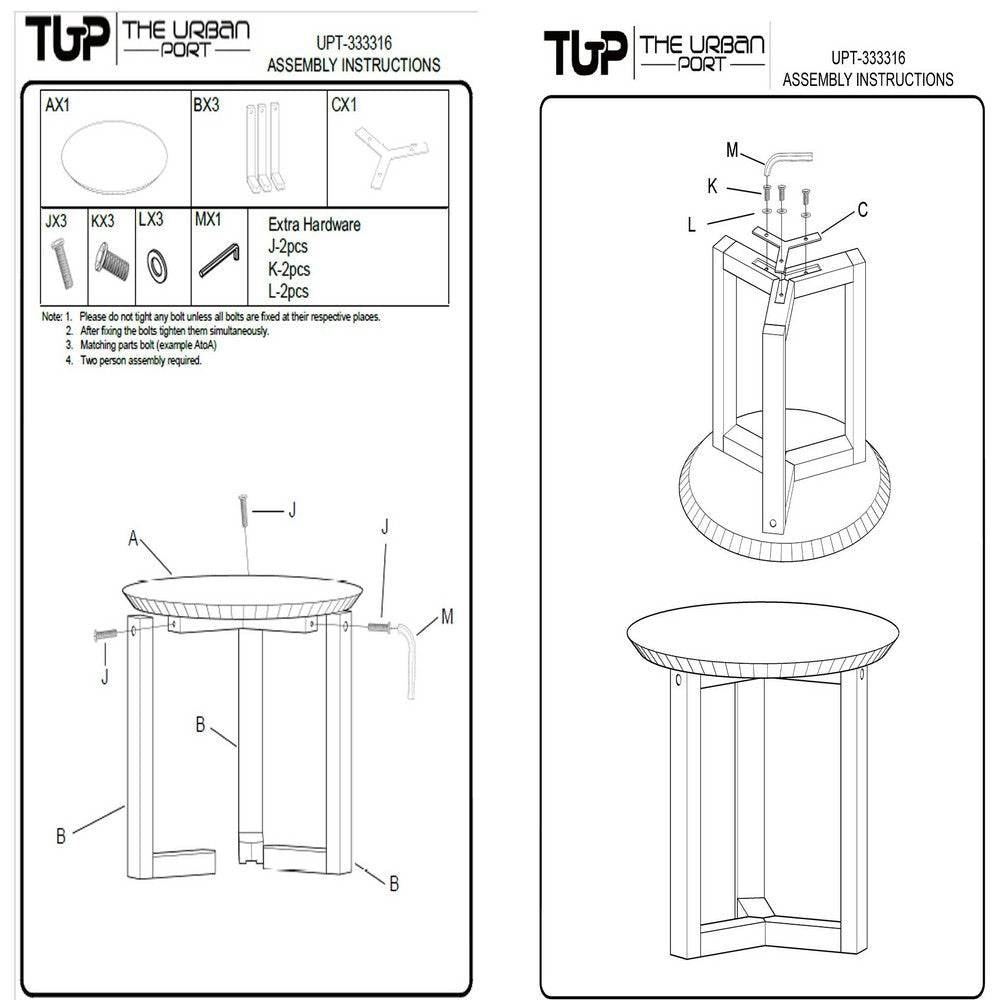 Nina 18.5’’ Round Handcrafted Side End Table | Natural Brown Mango Wood By The Urban Port UPT-333316