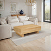 Elias Coffee Table | 42" Rectangular Top | Sandblasted Natural Brown Mango Wood | Wood Sustainably Harvested By The Urban Port