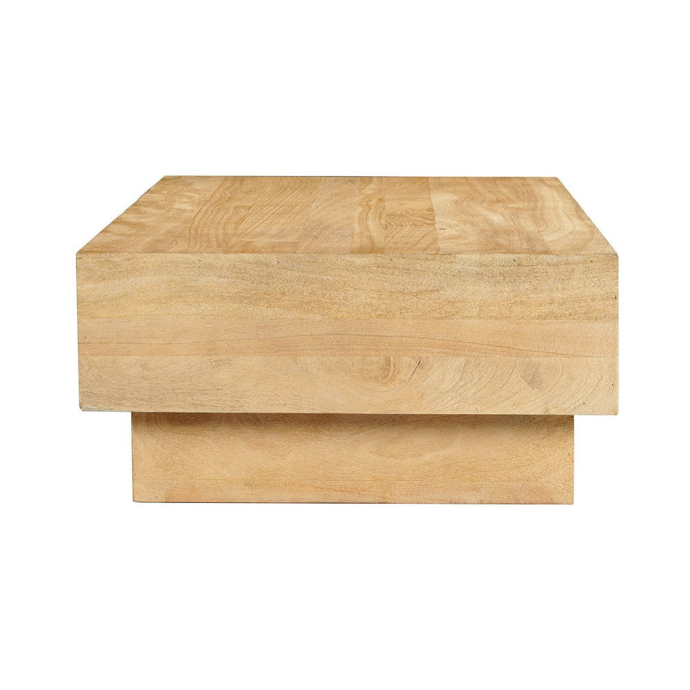 Elias Coffee Table | 42’’ Rectangular Top | Sandblasted Natural Brown Mango Wood | Wood Sustainably Harvested By The Urban Port UPT-333317