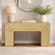 Kesna Console Sofa Table, 53 Inch Sculpted Arch, Light Beige Mango Wood By The Urban Port