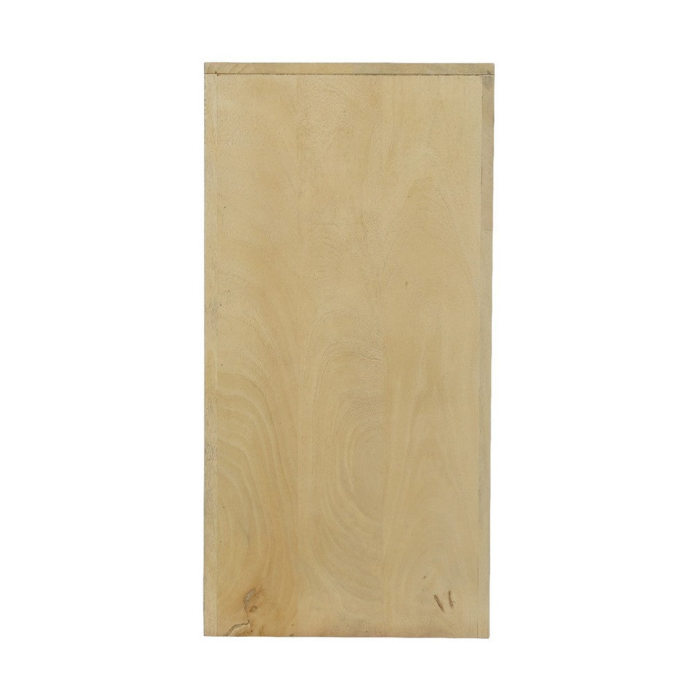 Kesna Console Sofa Table, 53 Inch Sculpted Arch, Light Beige Mango Wood By The Urban Port