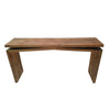 Keri Console Table, 60 inch Solid Mango Wood Slab Top, Handcrafted Rustic Natural Brown, Organic Design By The Urban Port