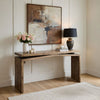 Keri Console Table, 60 inch Solid Mango Wood Slab Top, Handcrafted Rustic Natural Brown, Organic Design By The Urban Port
