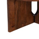 Kara Coffee Table, 29 Inch Round Botticino Marble Top, Brown Mango Wood 3 Panel Tripod Base By The Urban Port