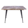 Taro Coffee Table | 24 Inch Square Taupe Brown Real Marble Top | Black Metal Legs By The Urban Port