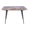 Taro Coffee Table | 24 Inch Square Taupe Brown Real Marble Top | Black Metal Legs By The Urban Port