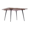 Taro Cocktail Table | 24 Inch Square Taupe Brown Marble Top | Indoor & Outdoor Patio Table | Black Metal Legs By The Urban Port