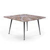 Taro Cocktail Table | 24 Inch Square Taupe Brown Marble Top | Indoor & Outdoor Patio Table | Black Metal Legs By The Urban Port