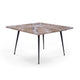 Taro Cocktail Table | 24 Inch Square Taupe Brown Marble Top | Indoor & Outdoor Patio Table | Black Metal Legs By The Urban Port