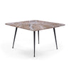Taro Coffee Table | 24 Inch Square Taupe Brown Real Marble Top | Black Metal Legs By The Urban Port