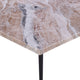 Taro Coffee Table | 24 Inch Square Taupe Brown Real Marble Top | Black Metal Legs By The Urban Port