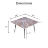 Taro Cocktail Table | 24 Inch Square Taupe Brown Marble Top | Indoor & Outdoor Patio Table | Black Metal Legs By The Urban Port