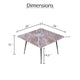 Taro Cocktail Table | 24 Inch Square Taupe Brown Marble Top | Indoor & Outdoor Patio Table | Black Metal Legs By The Urban Port