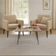 Taro Cocktail Table | 24 Inch Square Taupe Brown Marble Top | Indoor & Outdoor Patio Table | Black Metal Legs By The Urban Port
