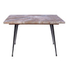 Taro Cocktail Table | 24 Inch Square Taupe Brown Marble Top | Indoor & Outdoor Patio Table | Black Metal Legs By The Urban Port