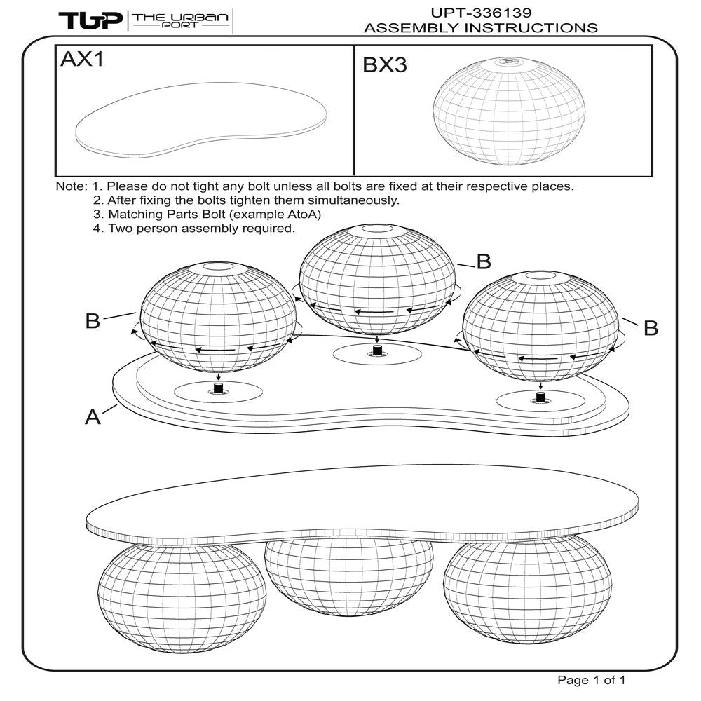 Resh Accent Coffee Table Curved Natural Travertine Top Round 3 Balls Wood Base By The Urban Port UPT-336139