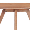 Temi Dining Table | 47" Round Top | Handmade Natural Brown Mango Wood | Angled Four Legged Base By The Urban Port