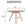 Temi Dining Table | 47" Round Top | Handmade Natural Brown Mango Wood | Angled Four Legged Base By The Urban Port
