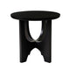 Sara Round Side End Table, 20 Inch Solid Mango Wood Top in Matte Black with Curved legs By The Urban Port