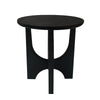 Sara Round Side End Table, 20 Inch Solid Mango Wood Top in Matte Black with Curved legs By The Urban Port