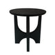 Sara Round Side End Table, 20 Inch Solid Mango Wood Top in Matte Black with Curved legs By The Urban Port