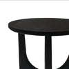 Sara Round Side End Table, 20 Inch Solid Mango Wood Top in Matte Black with Curved legs By The Urban Port