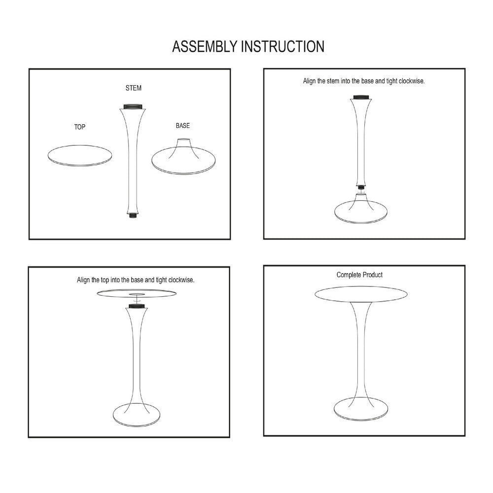 Mara Dining Table | 30 Inch Round White Genuine Marble Top | Black Metal Tulip Pedestal Base By The Urban Port