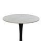Mara Dining Table | 30 Inch Round White Genuine Marble Top | Black Metal Tulip Padestal Base By The Urban Port