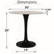 Mara Dining Table | 30 Inch Round White Genuine Marble Top | Black Metal Tulip Pedestal Base By The Urban Port