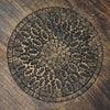 Ama Side End Table | 22 Inch Round Top | Indian Mandala Floral Carving | 3 Legs | Brown Mango Wood By The Urban Port