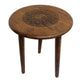 Ama Side End Table | 22 Inch Round Top | Indian Mandala Floral Carving | 3 Legs | Brown Mango Wood By The Urban Port