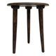 Ama Side End Table | 22 Inch Round Top | Indian Mandala Floral Carving | 3 Legs | Brown Mango Wood By The Urban Port