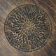 Ama Side End Table | 22 Inch Round Top | Indian Mandala Floral Carving | 3 Legs | Brown Mango Wood By The Urban Port