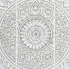 Josa 3pc Wood Wall Panel Set |Mandala Floral Carving | Antique White Finish | 48 Inch Square Decor By The Urban Port