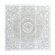 Josa 3pc Wood Wall Panel Set |Mandala Floral Carving | Antique White Finish | 48 Inch Square Decor By The Urban Port